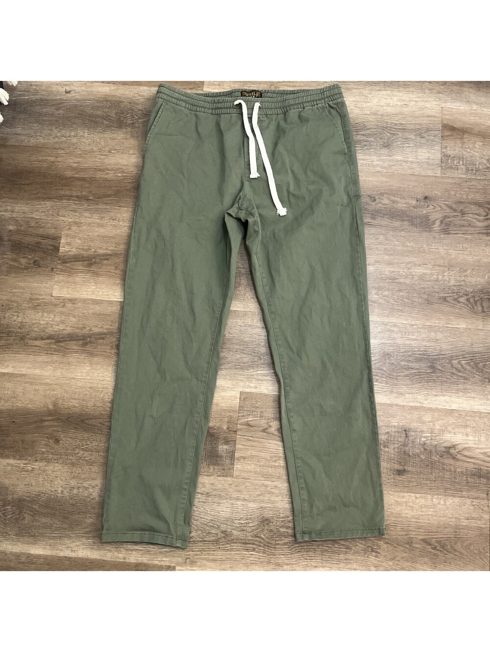 Steel City men’s chino Pants Drawstrings Men’s 34x32 Green